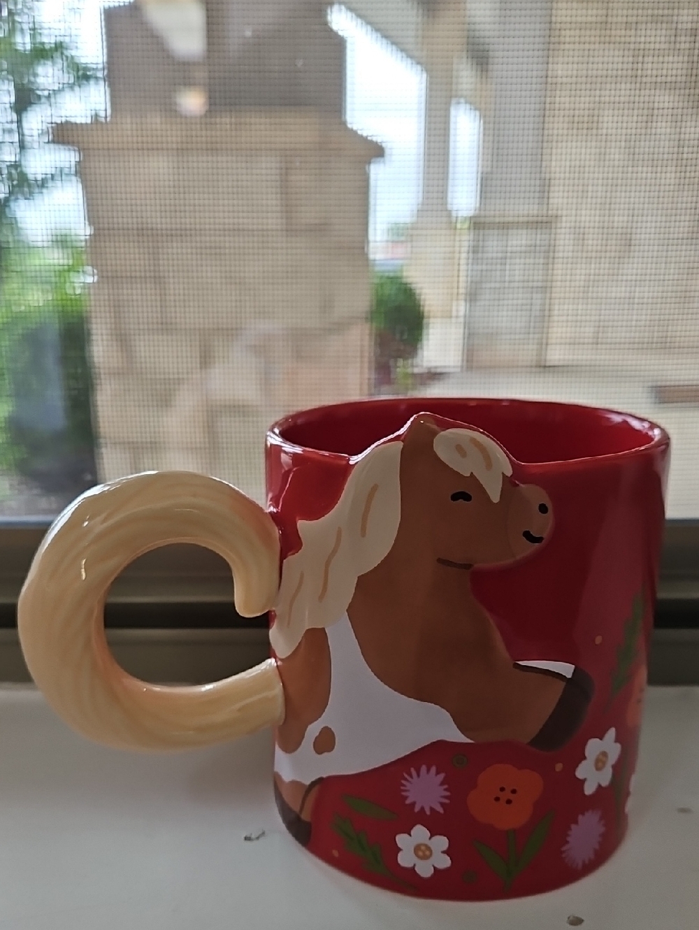 Lunar New Year Starbucks Red and Cream Ceramic Mug with Logo Base